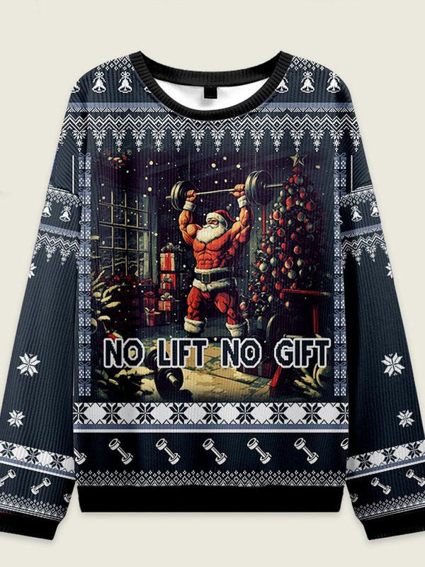 IRONPANDA No Lift No Gift Fitness theme Ugly Sweater