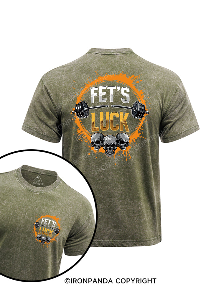 FET’S LUCK printed Washed Gym Shirt