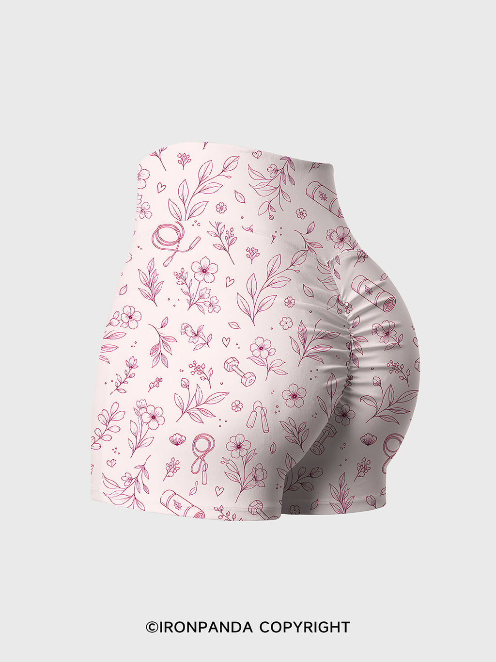FLORAL GYM Printed Yoga Shorts