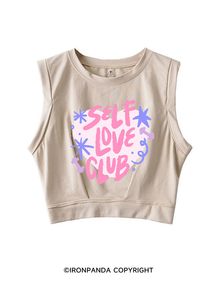 SELF LOVE GYM CLUB SLEEVELESS CROP TOPS