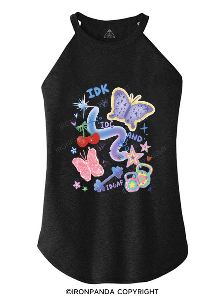 IDK, IDC AND IDGAF ROCKER COTTON TANK
