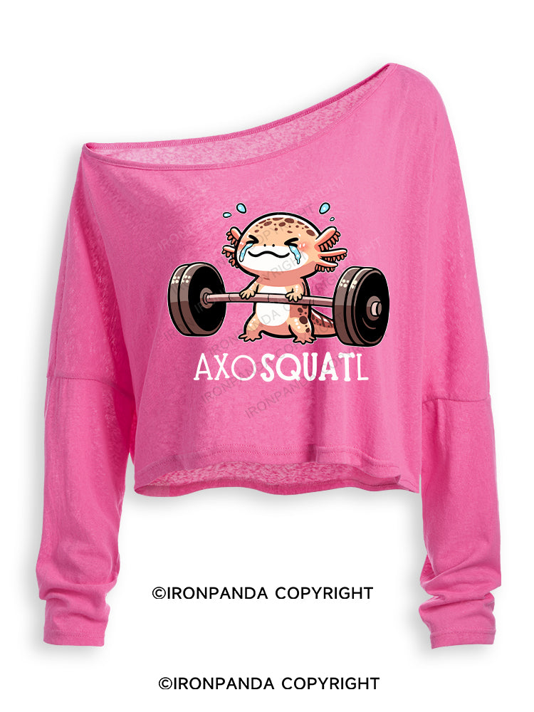 AXOSQUATL Off Shoulder Long Sleeve Crop Top