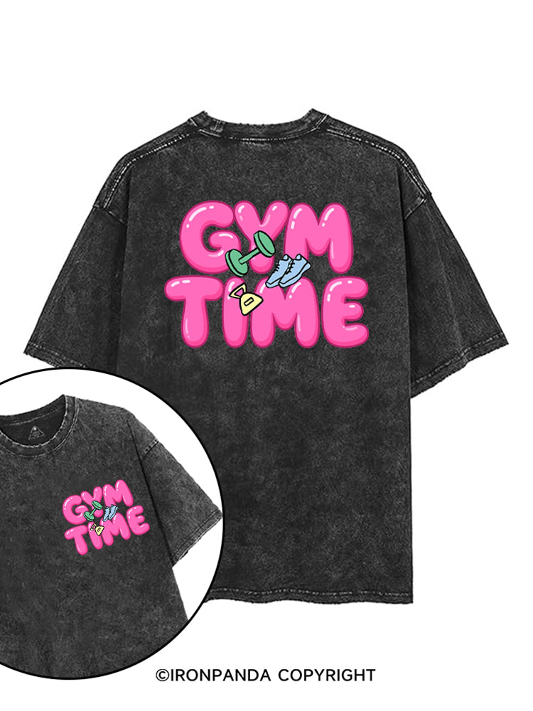 Gym Time Pink Bubble printed Gym Shirt