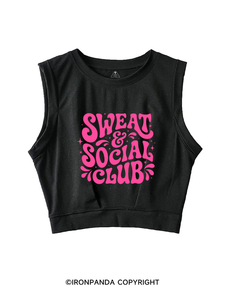 SWEAT AND SOCIAL CLUB SLEEVELESS CROP TOPS
