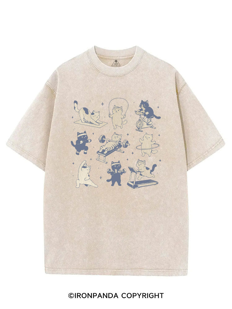 CUTE CAT LIFTING CLUB VINTAGE GYM SHIRT