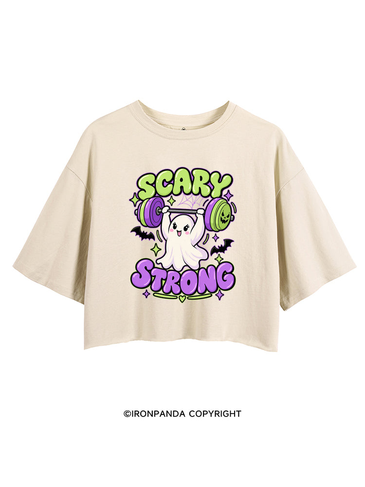 SCARY STRONG HALLOWEEN GHOST CROP TOPS