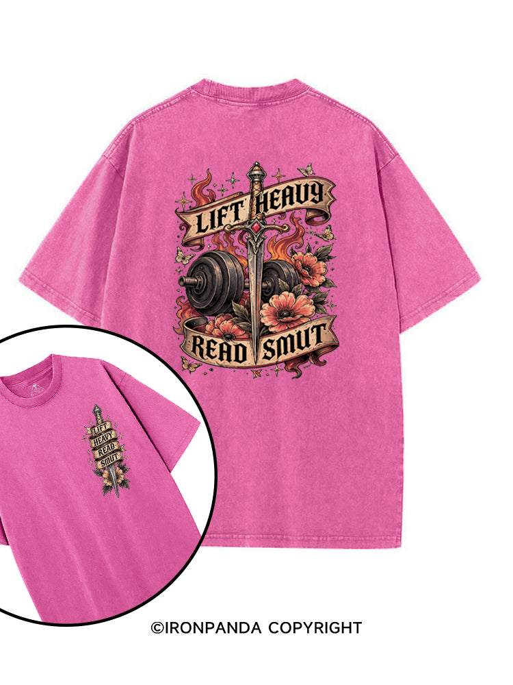Lift Heavy Read Smut Bookish Fitness printed Gym Shirt