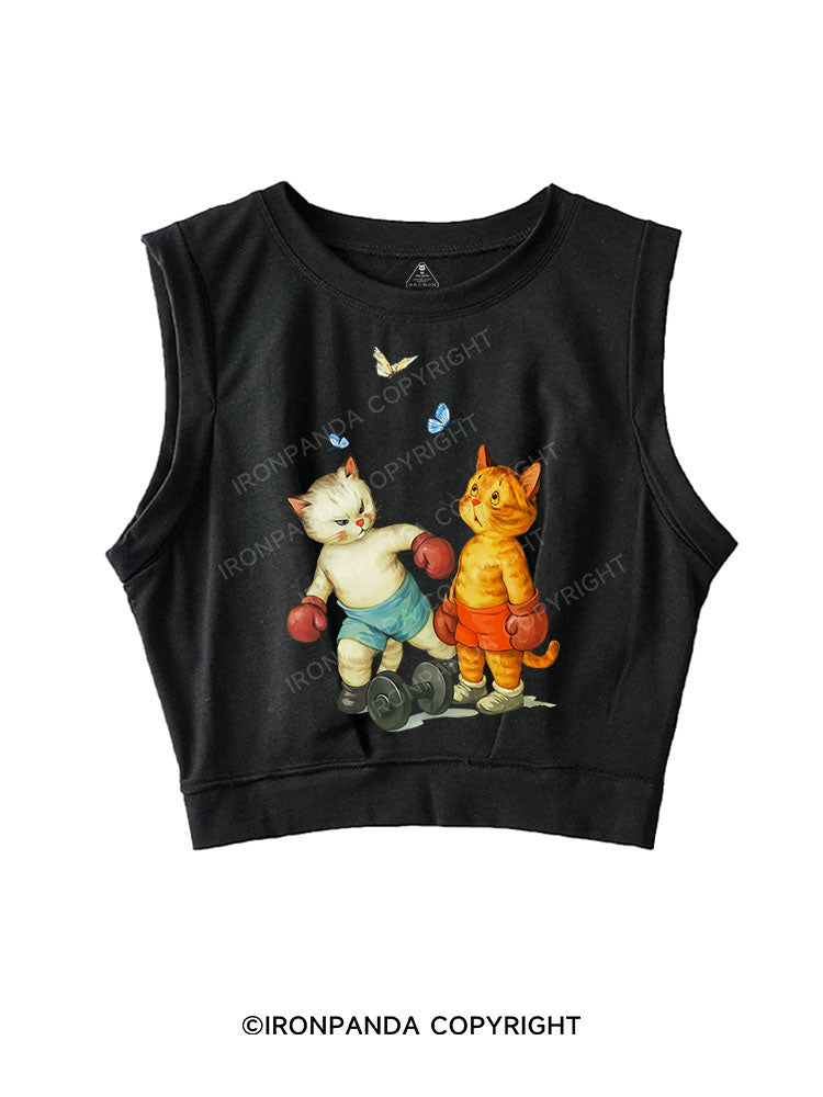 STAY FOCUSED NO TIME FOR DISTRACTIONS SLEEVELESS CROP TOPS