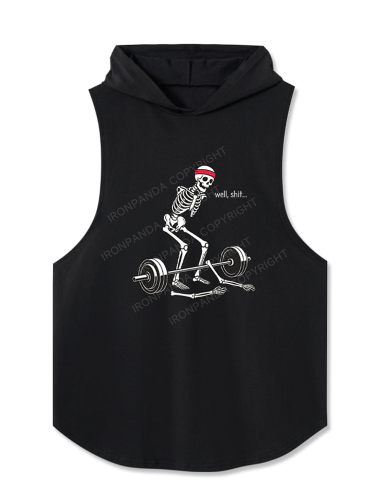 Funny Gym Skeleton Weightlifting Fail Hooded Tank