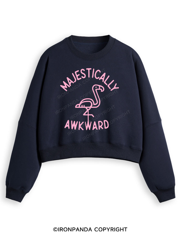 MAJESTICALLY AWKWARD Fleece Crop Sweatshirt