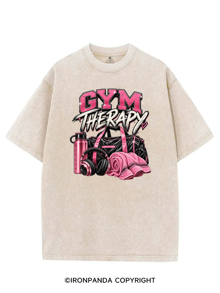 GYM THERAPY PINK FITNESS VINTAGE GYM SHIRT