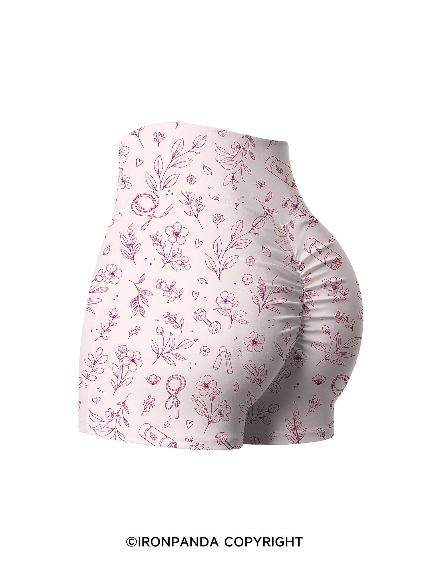 FLORAL GYM Printed Yoga Shorts