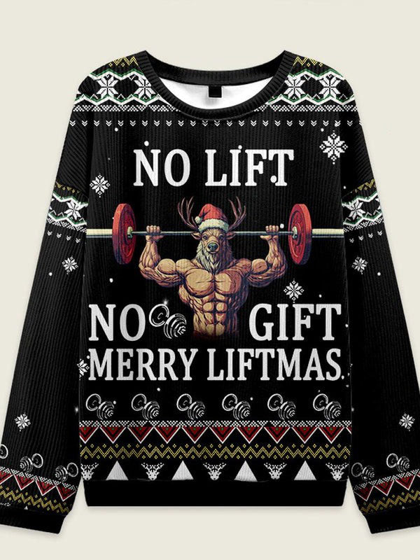 IRONPANDA No Lift No Gift theme Ugly Sweater