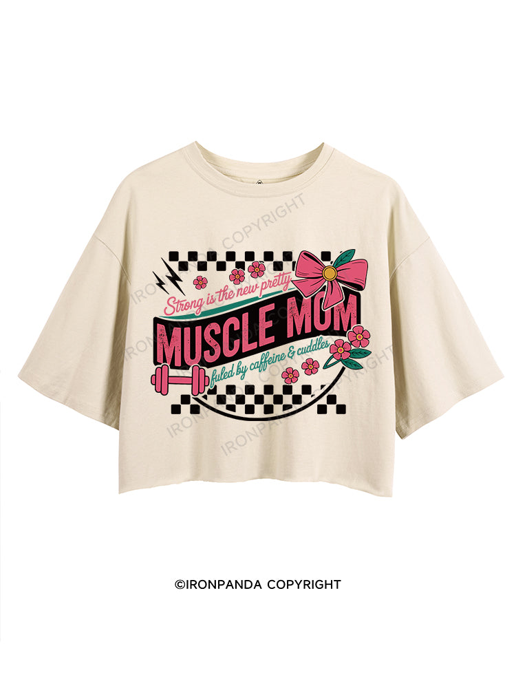 MUSCLE MOM CROP TOPS