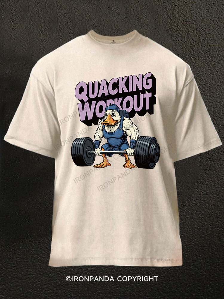 QUACKING WORKOUT Washed Gym Shirt