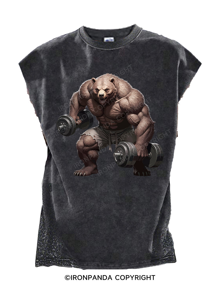 Barbell Bear Cut Off Tank