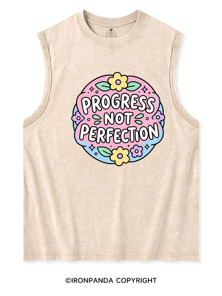 PROGRESS NOT PERFECTION Washed Tank