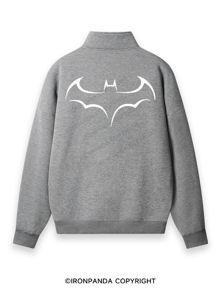 Bat Back Printed Quarter-Zip Fleece Sweatshirt