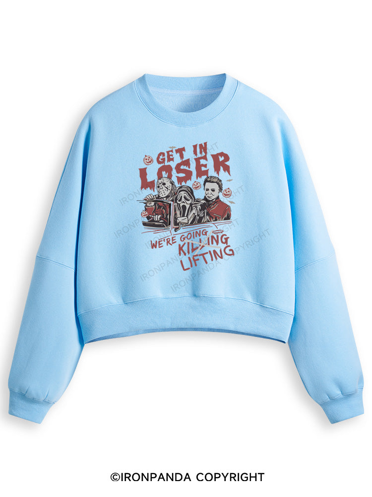 We’re Going Lifting  Fleece Crop Sweatshirt