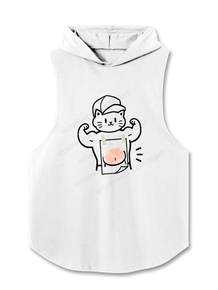 Muscle Cat Funny Hooded Tank