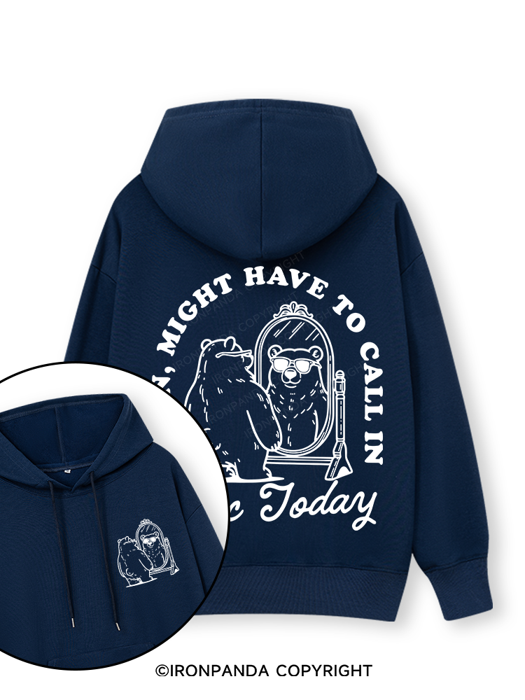 DAMN, MIGHT HAVE TO CALL IN THICC TODAY Double-Sided Printed Classic Gym Hoodie