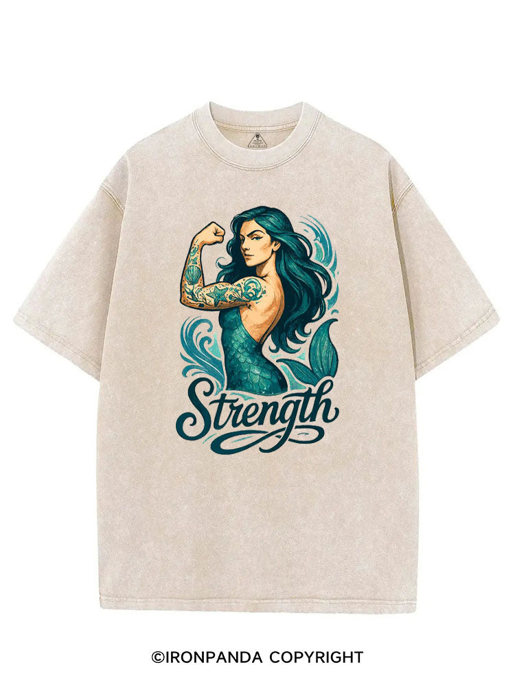 STRENGTH MUSCLE MERMAID VINTAGE GYM SHIRT