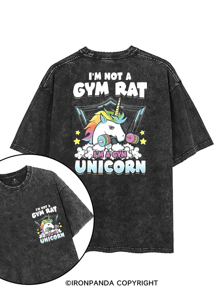 I'M NOT A GYM RAT I'M A GYM UNICORN FITNESS printed Gym Shirt