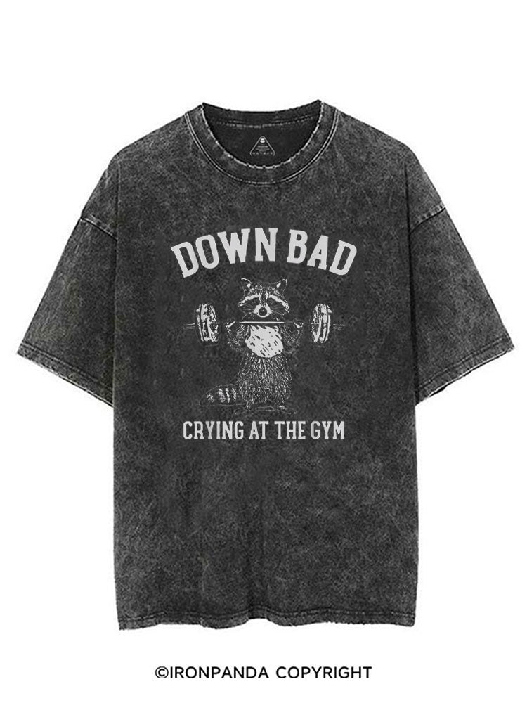 Down Bad Crying at the Gym Racoon VINTAGE GYM SHIRT