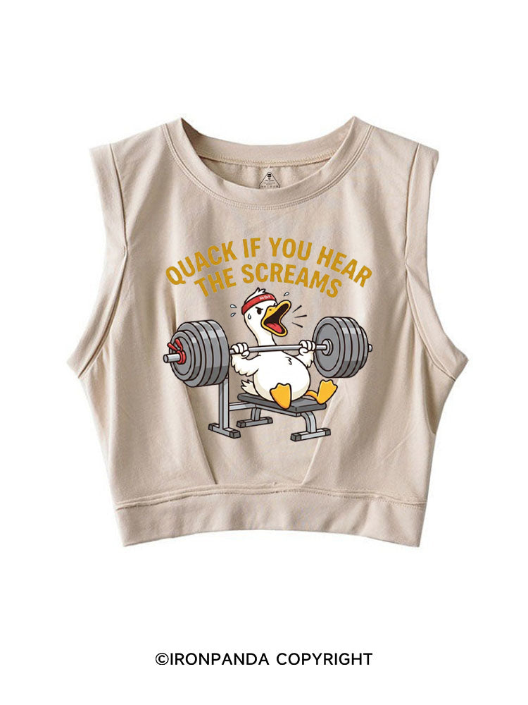 QUACK IF YOU HEAR THE SCREAMS SLEEVELESS CROP TOPS