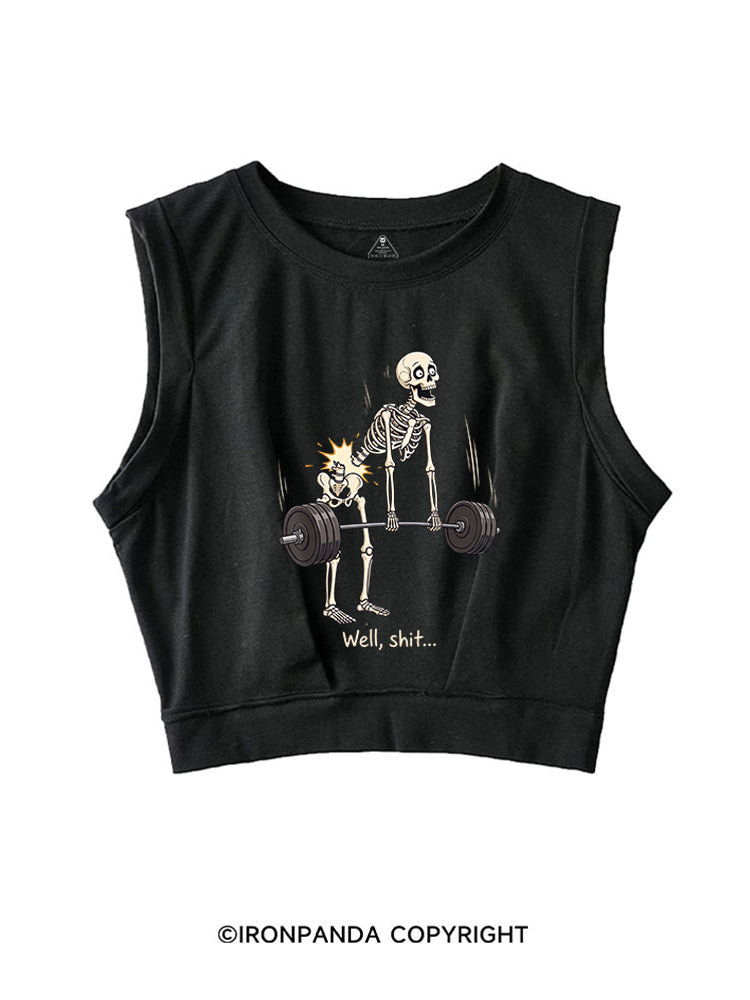 Well Shit Skeleton Deadlift SLEEVELESS CROP TOPS