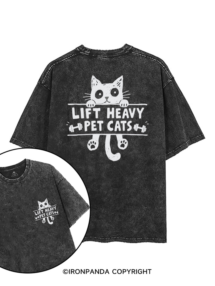 LIFT HEAVY PET CATS GYM KITTY printed Gym Shirt