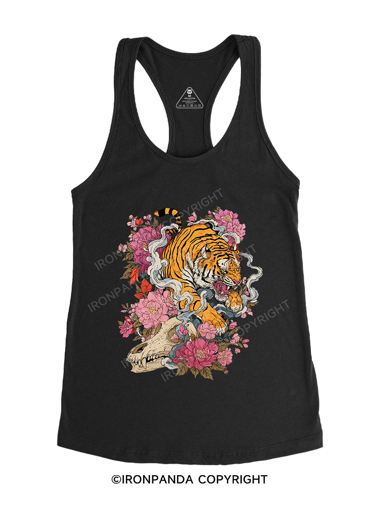Blooming Tiger's Might Gym Racerback Tank