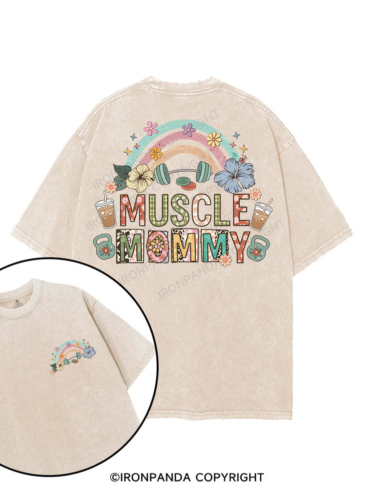 MUSCLE MOMMY printed Gym Shirt