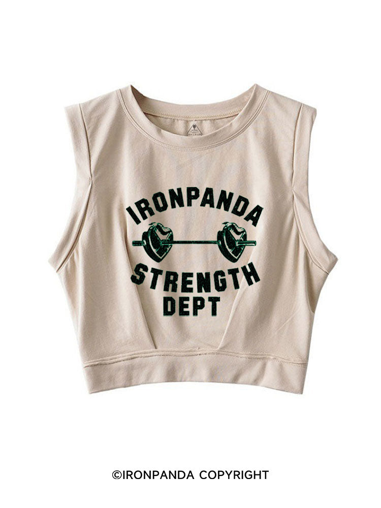 IRONPANDA STRENGTH DEPT SLEEVELESS CROP TOPS