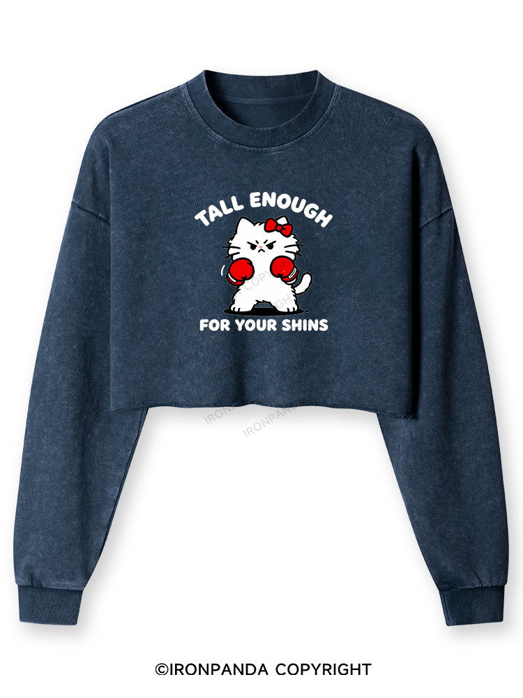 Tall Enough For Your Shins Washed Long-Sleeve Crop Top