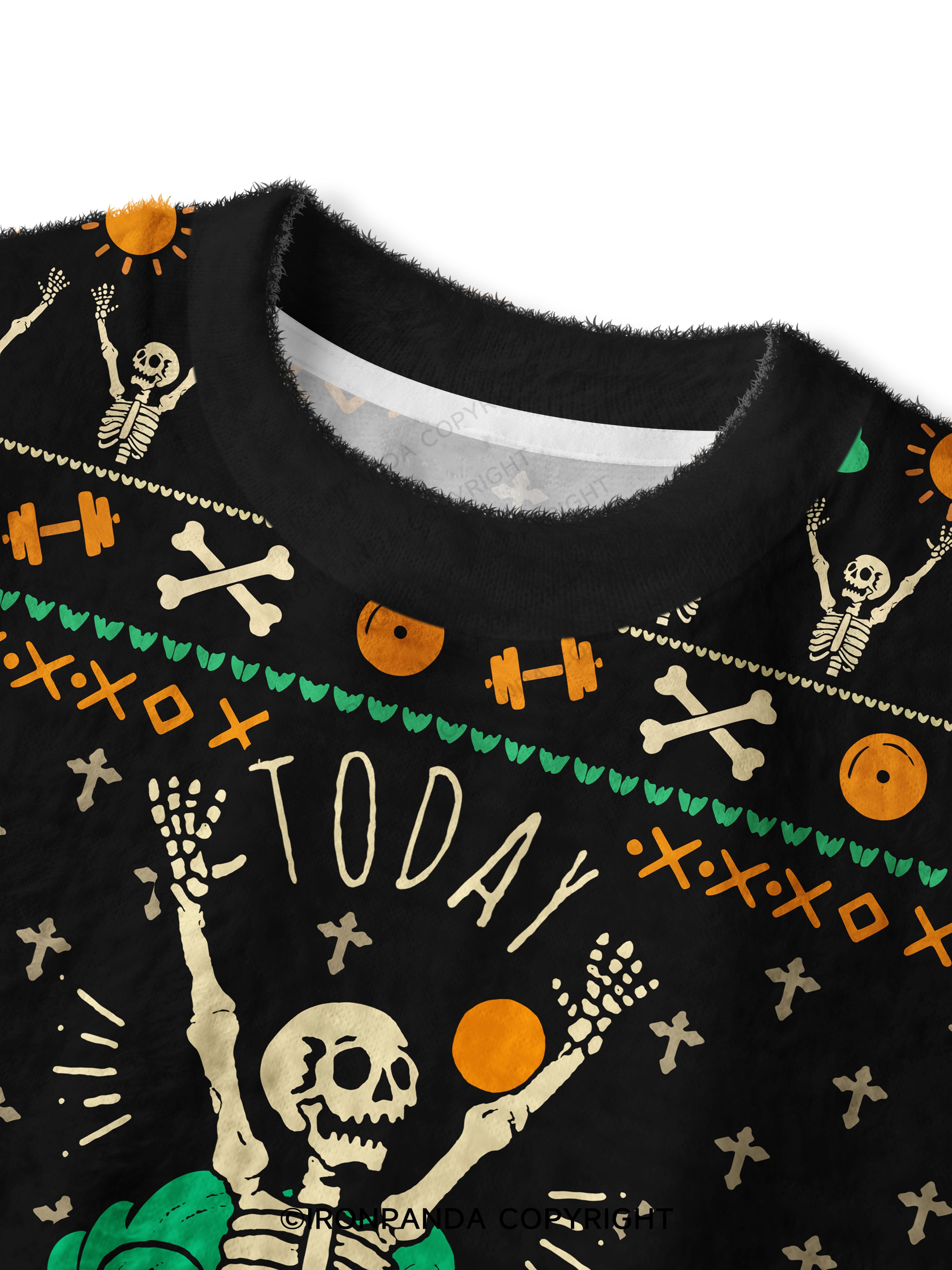 Today DeadLift Day Fuzzy Fleece Crop Sweater