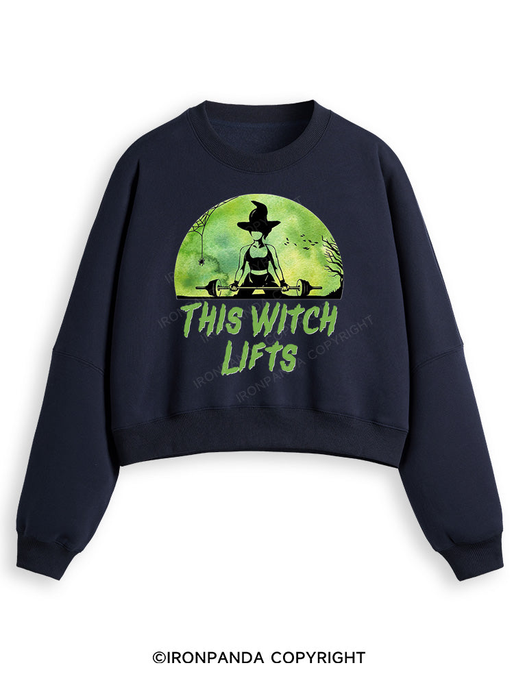 THIS WITCH LIFTS Fleece Crop Sweatshirt