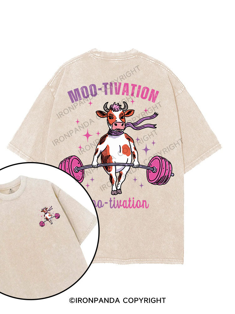 MOO-TIVATION printed Gym Shirt