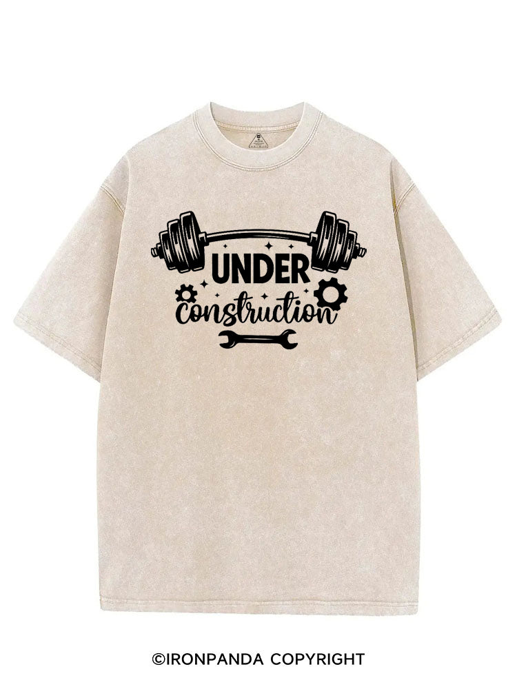 UNDER CONSTRUCTION FUNNY WORKOUT VINTAGE GYM SHIRT