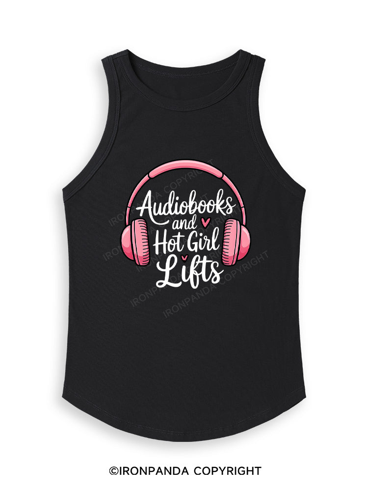 AUDIOBOOKS AND HOT GIRL LIFTS Fitted Tank Top
