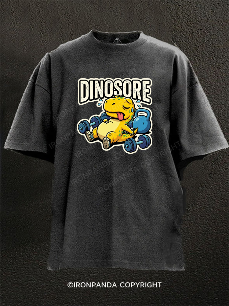 Dinosore Funny Washed Gym Shirt