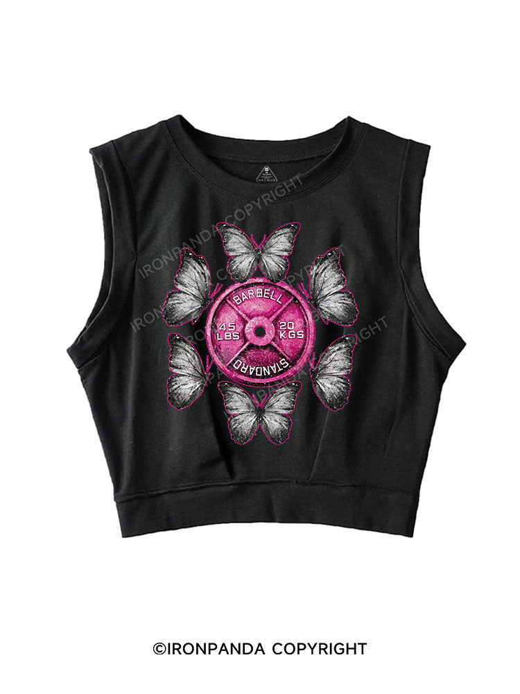 Barbell Butterfly SLEEVELESS CROP TOPS