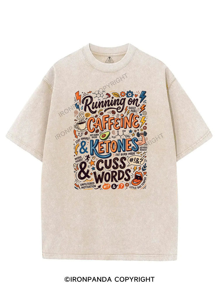 Running on caffeine, ketones & cuss words VINTAGE GYM SHIRT