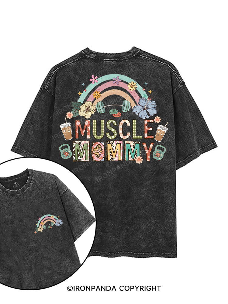 MUSCLE MOMMY printed Gym Shirt
