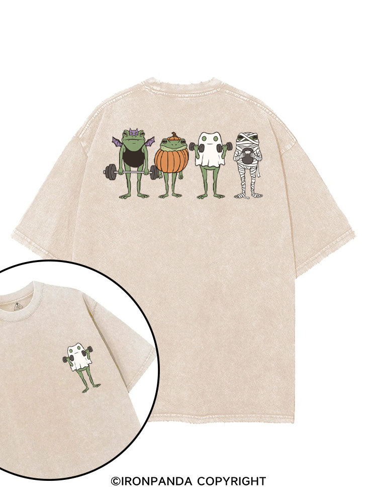 HALLOWEEN FROG LIFTING CREW printed Gym Shirt