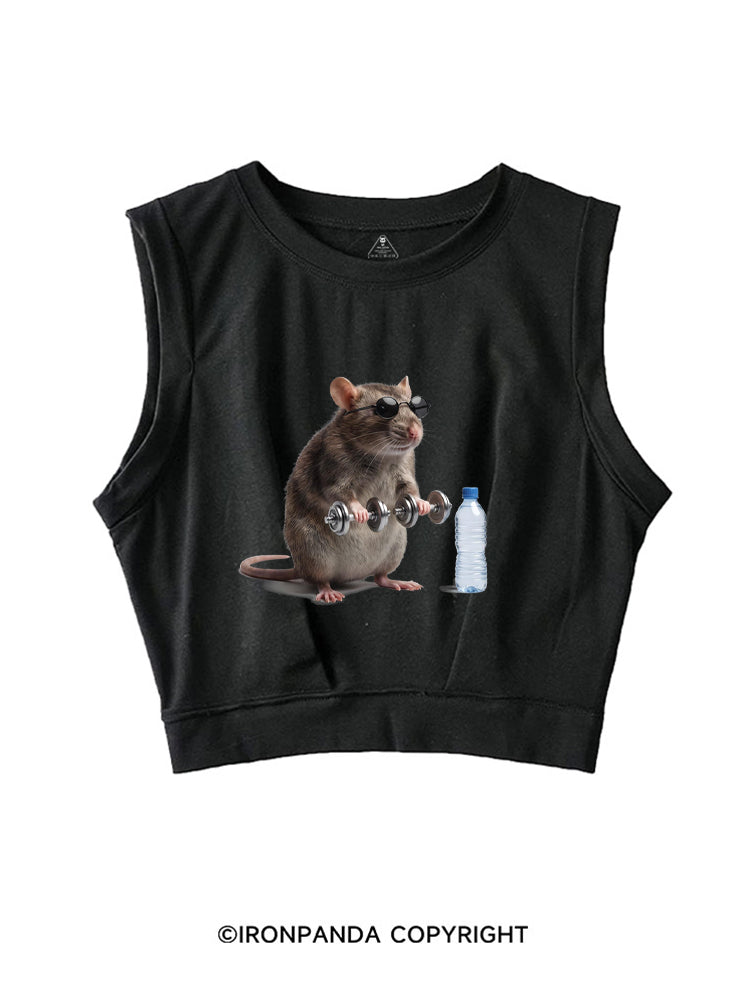 Funny Gym Rat SLEEVELESS CROP TOPS