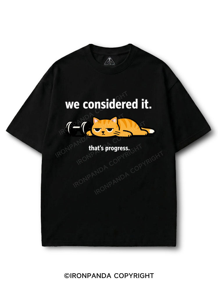 We Considered It That's Progress Lazy Cat Dumbbell COTTON PUMP COVER