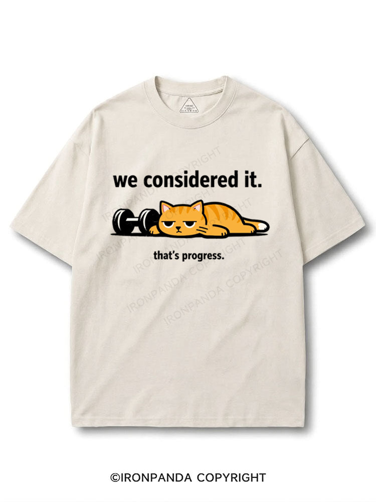 We Considered It That's Progress Lazy Cat Dumbbell COTTON PUMP COVER