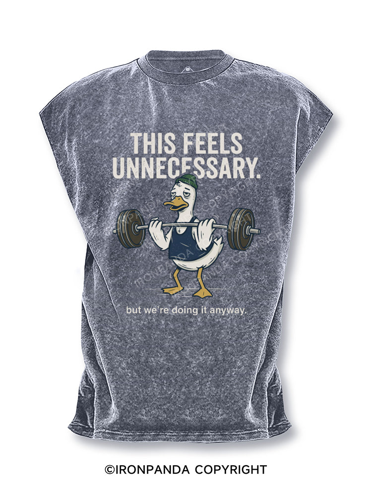 This Feels Unnecessary But We're Doing It Anyway Duck Lifting Weights Cut Off Tank