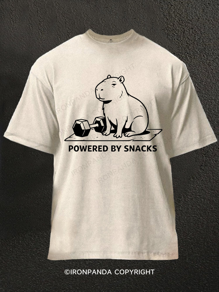 Powered By Snacks Capybara Washed Gym Shirt
